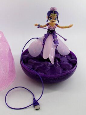 Hatchimals Pixies Crystal Flyers Flying Doll Purple Glitter Dome Tested Works